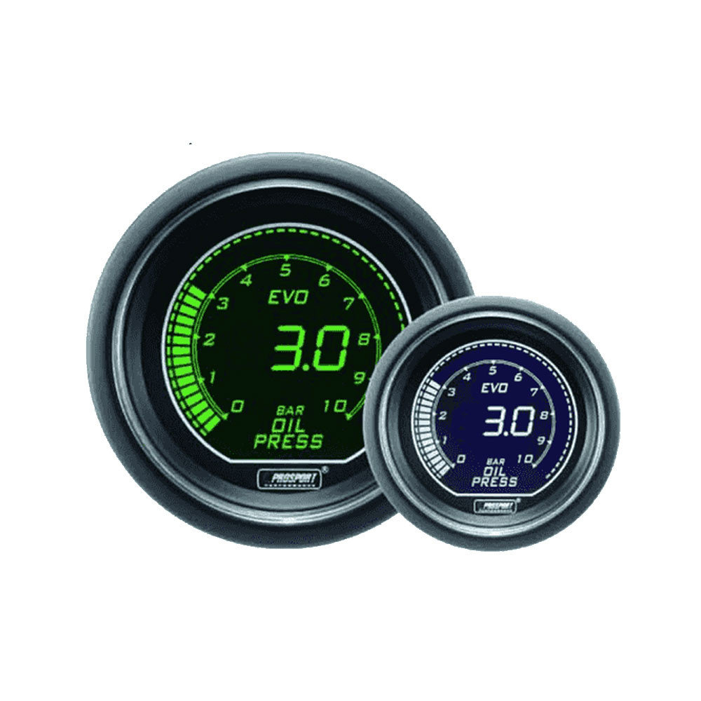 Pro-Sport Digitaler Öldruckmesser 52mm 0 bis 7Bar Grün/Weiß - CT-PH-005-V-BL - 216EVOWGOP - 3661768389201