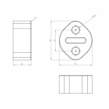 Silent bloc Powerflex échappement universel hauteur 65mm