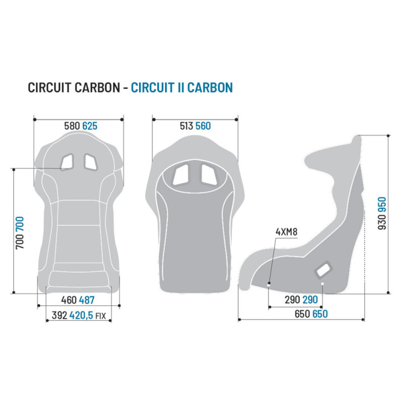 Siège baquet Sparco Circuit Carbon plus léger - 008019ZNR - 008019ZNR - 8033280483142