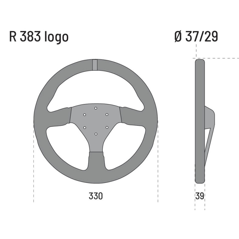 Sparco 383 logo black suede steering wheel - 015R383PSNLOGO - 015R383PSNLOGO - 8033280482862