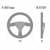 Lenkrad Sparco 383 Logo retournierte Haut schwarz