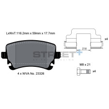 Street+ Pagid brake pads T8027