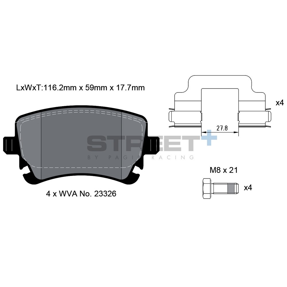 Pastiglie freno Pagid T8027 Street+ - PA-8027.ST - T8027SP2001 - 4056029064772