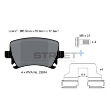 Street+ Pagid brake pads T8049