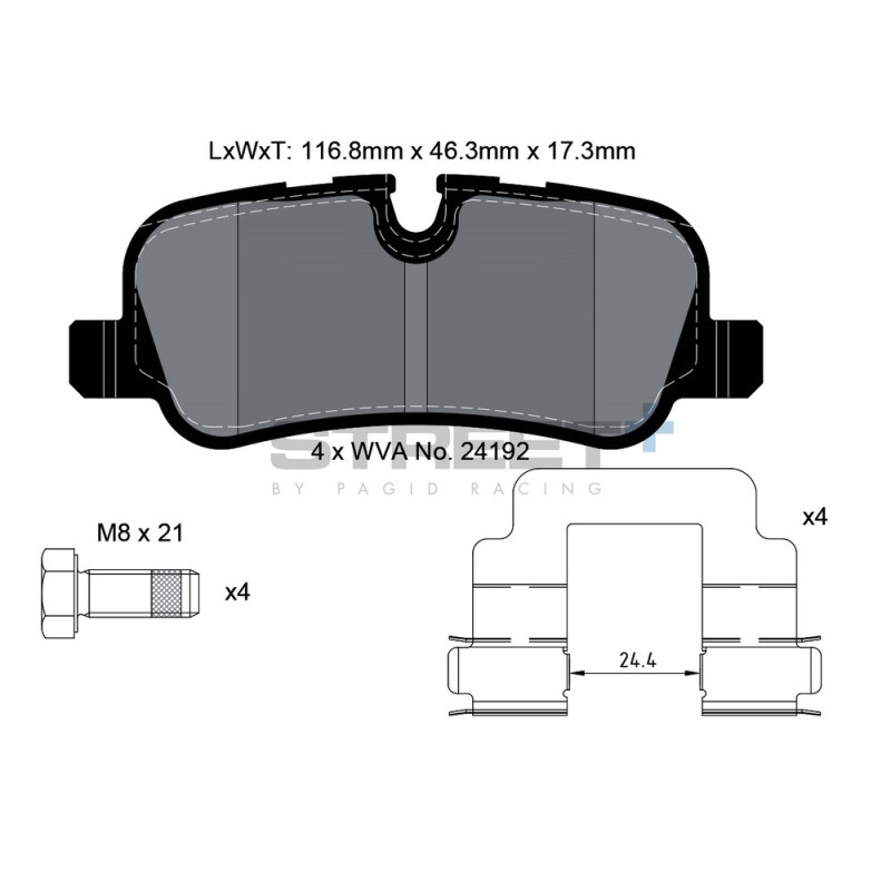 Street+ Pagid brake pads T8061 - PA-8061.ST - T8061SP2001 - 4056029065076