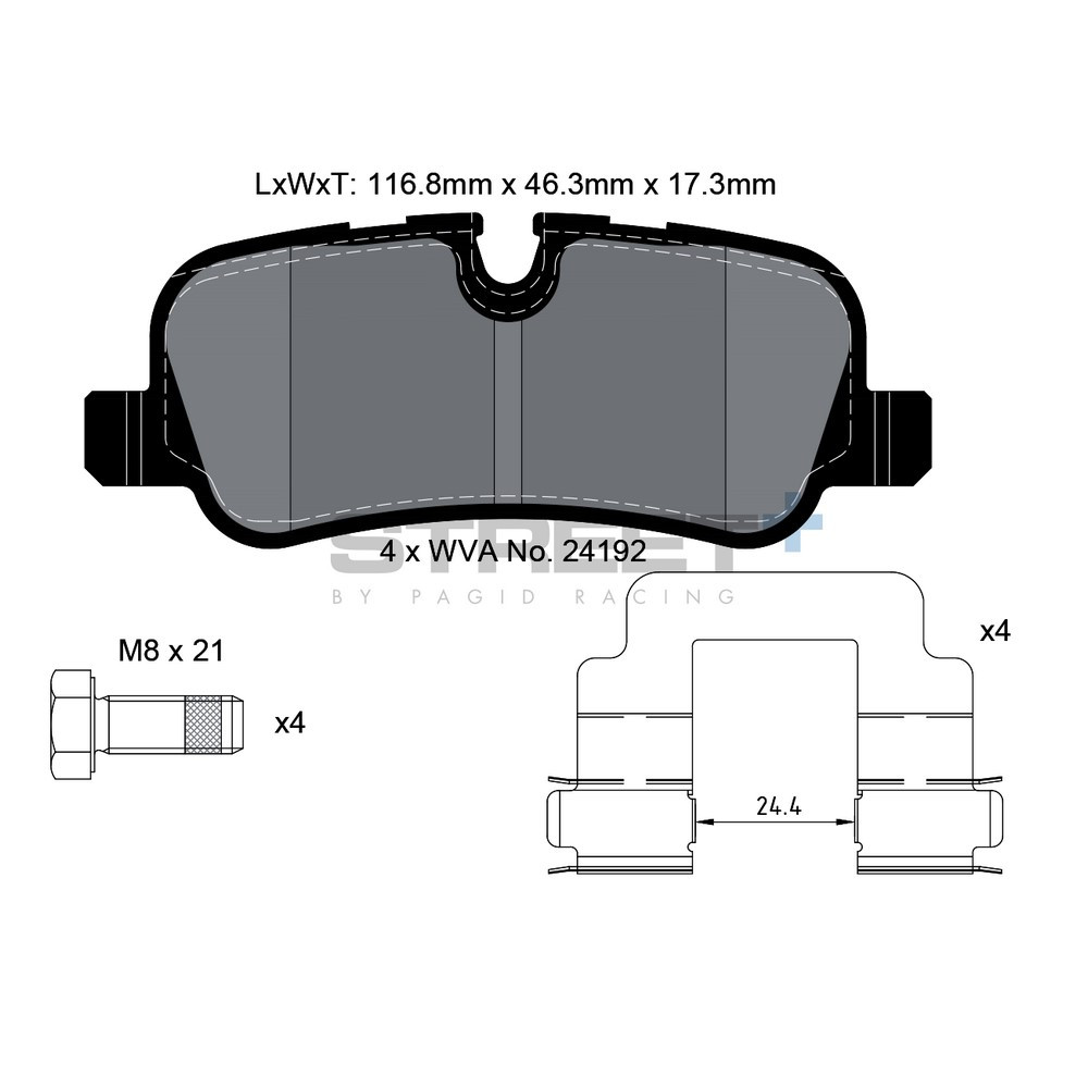 Street+ Pagid brake pads T8061 - PA-8061.ST - T8061SP2001 - 4056029065076