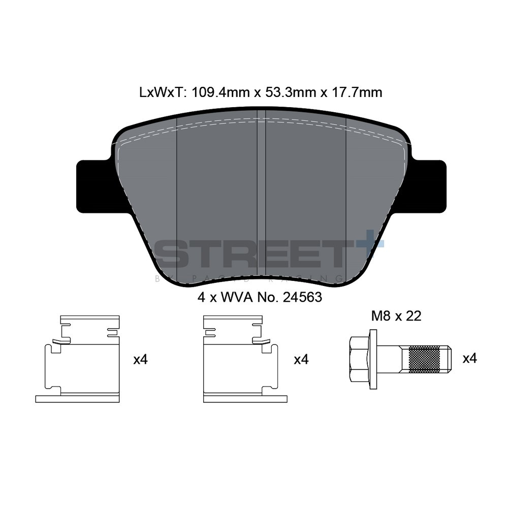 Pagid T8080 Street+ Bremsbeläge - PA-8080.ST - T8080SP2001 - 4056029065205