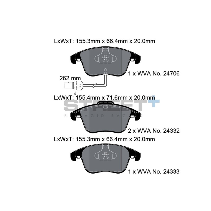 Pagid T8090 Street+ Bremsbeläge - PA-8090.ST - T8090SP2001 - 4056029065250