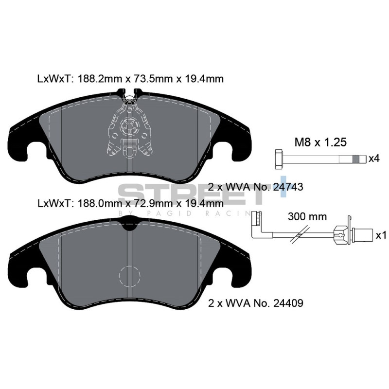 Pastiglie freno Pagid T8093 Street+ - PA-8093.ST - T8093SP2001 - 4056029065298