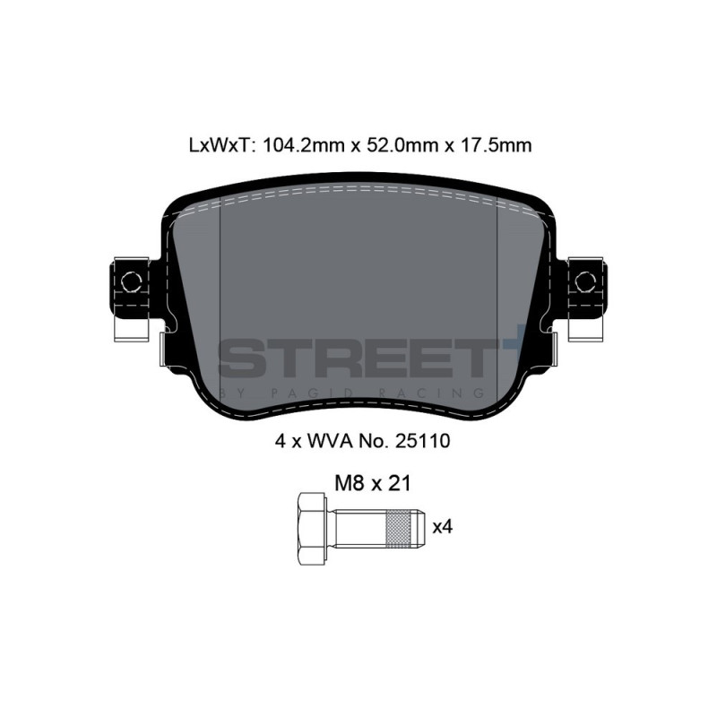 Pastiglie freno Pagid T8108 Street+ - PA-8108.ST - T8108SP2001 - 4056029065380