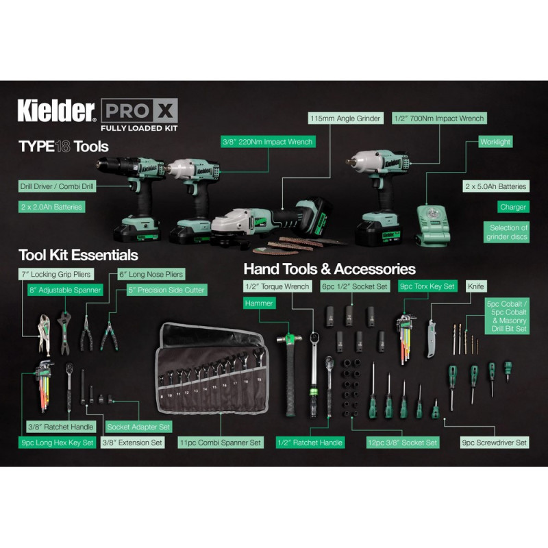Combo kit 1 Pro-X Kielder (complete kit) - KWT-008-PROX-FL2 - KWT-008-PRO-X-FL02EU - 5060441195128