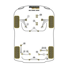 Silent-Bloc Powerflex Black Extérieur Tirant Train Arrière Cadillac BLS (2005 - 2010)