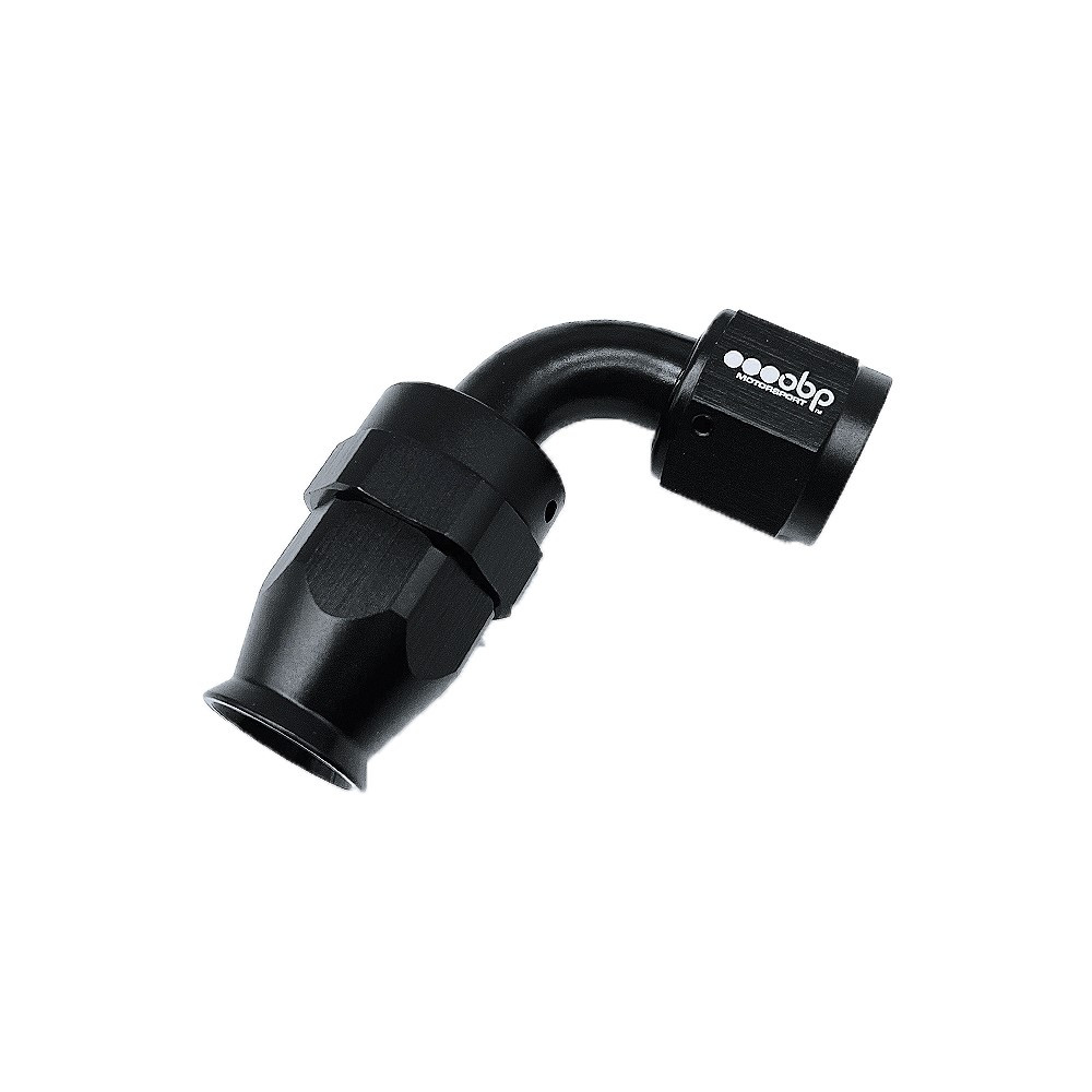 Raccord femelle 90° OBP type PTFE aluminium noir - OBP-PTFE-90.D8 - OBP-PTFE-8-90