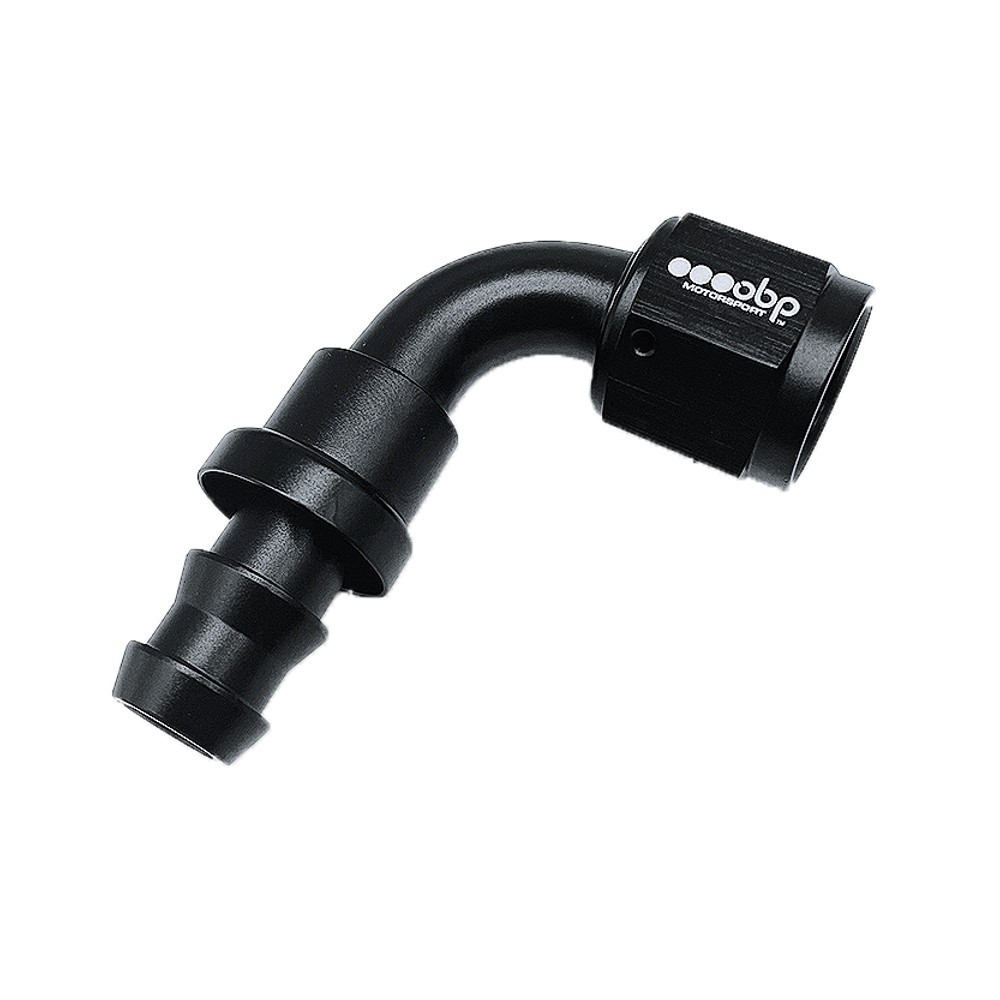 OBP 90° female fitting type PUSH LOCK in black aluminium - OBP-PL-90.D6 - OBP-PL-6-90