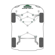 Silent-bloc Powerflex Heritage arrière triangle avant intérieur Opel Astra (2 pièces)