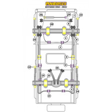 Silent-bloc Powerflex Heritage barre anti-roulis avant 25mm Land Rover Defender (2 pièces)