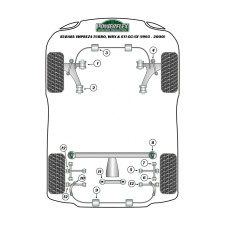 Silent-bloc Powerflex Heritage barre anti-roulis au châssis 21mm Subaru Impreza (2 pièces)