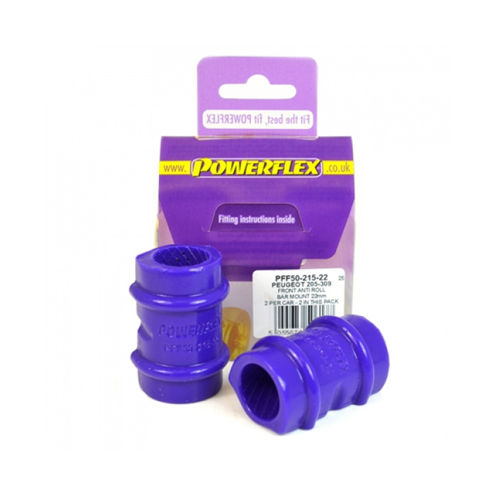 Silent-Bloc Powerflex Barre Anti-Roulis Diamètre 22mm Peugeot 205 / 309 GTI (2 Pièces) - PF-F5021522-2 - PFF50-215-22 - 5055676506177
