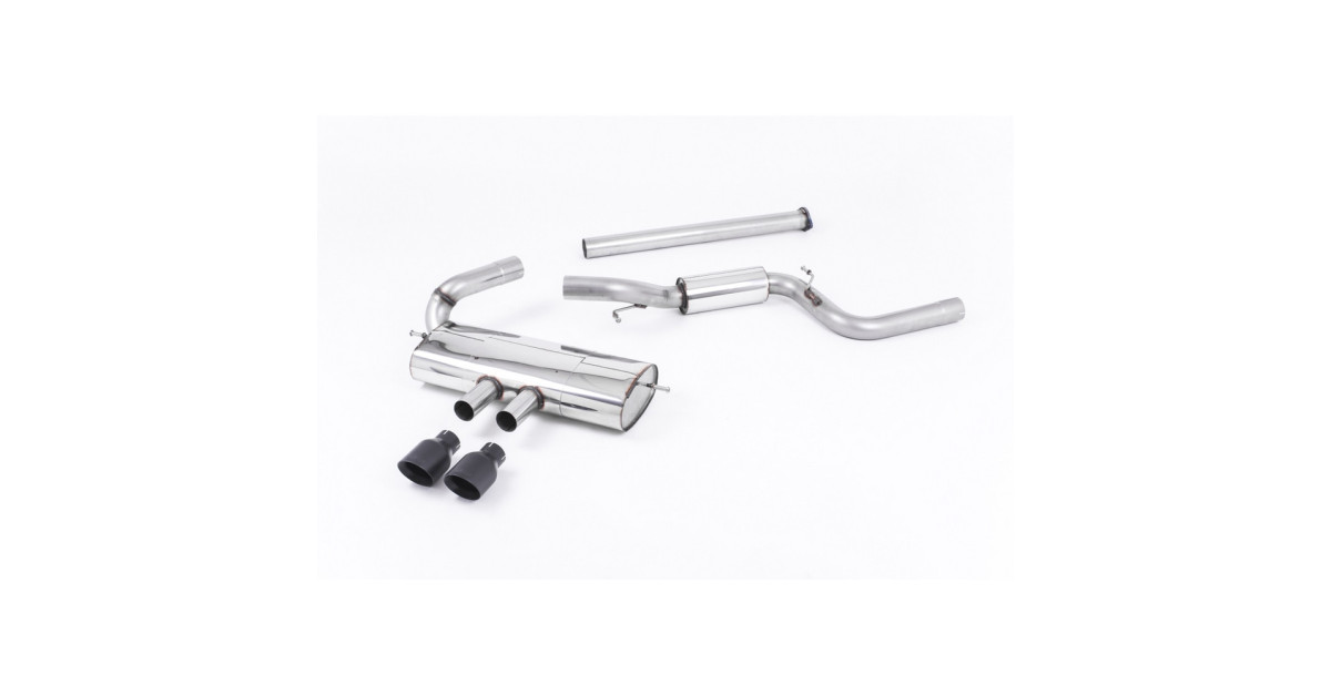 Milltek SSXFD120 Catback senza silenziatore anteriore con silenziatore intermedio Dual Cerakote Black GT100