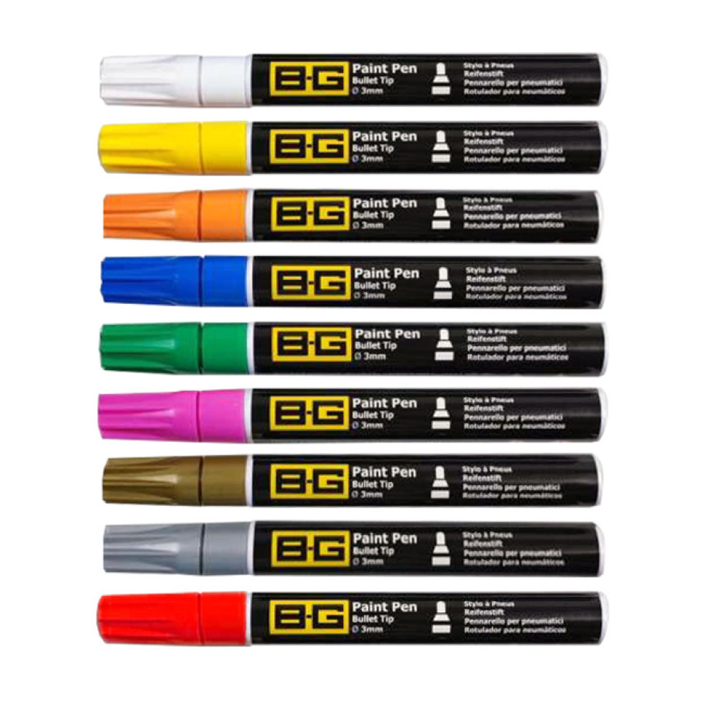 Pack penne per pneumatici BG-Racing diametro 3mm - 6mL - 9 colori - BG-5214 - BG5214 - 5060252099707