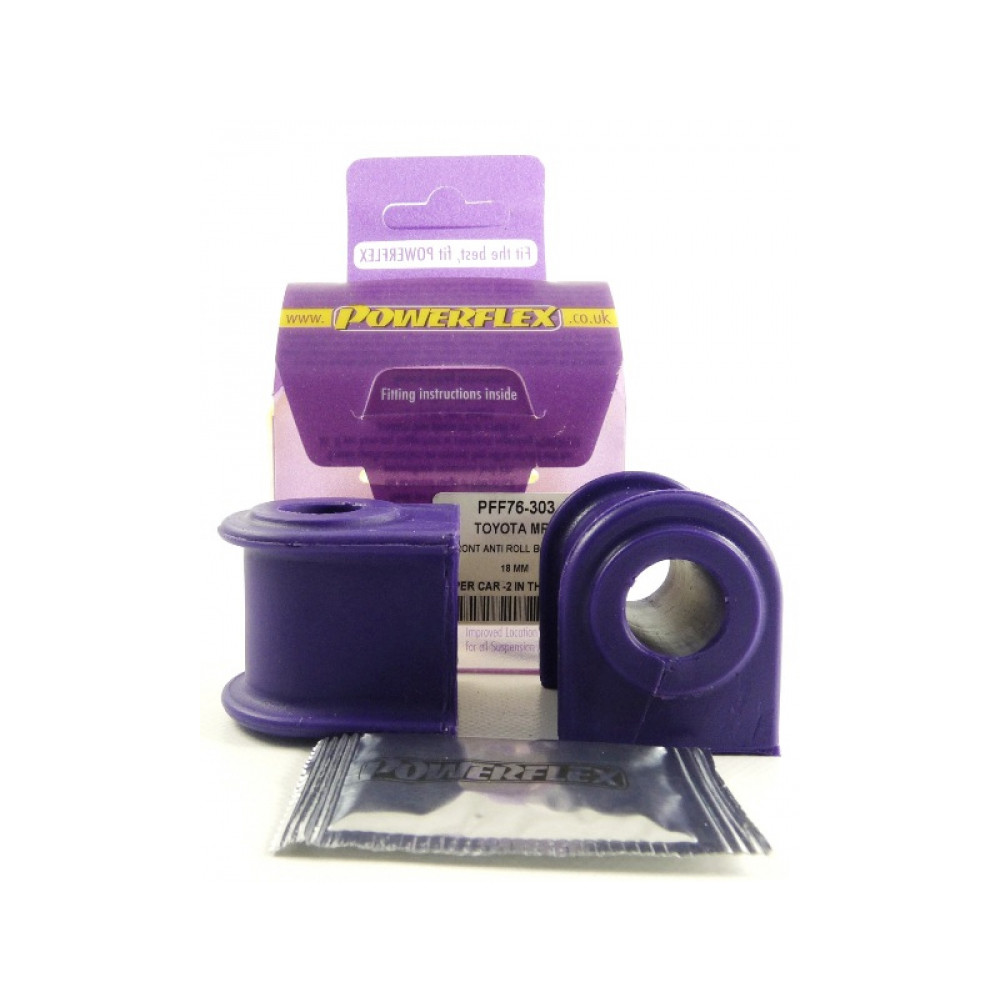 Silent-Bloc Powerflex Barra Barra Anti-Rollio Anteriore Toyota MR2 18mm (2 Pezzi) - PF-F76303-2 - PFF76-303 - 5055676509123
