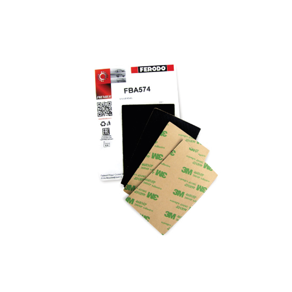 Spessori antirumore adesivi per pastiglie freno Ferodo 95x60mm (x4) - F-BA574 - FBA574 - 3666618088389