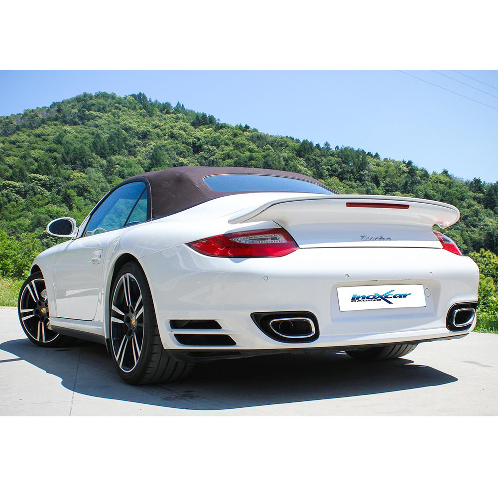 Inoxcar rear muffler right + left for Porsche 911 997.2 turbo 3.8 Cabriolet 4WD 2009 on - IC-PO91101 - PO911.01 - 3666618093253