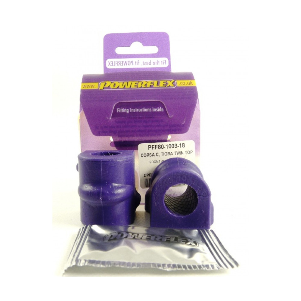 Silent-Bloc Powerflex Barre Anti-Roulis Diamètre 18mm Opel Corsa C (2 Pièces) - PF-F80100318-2 - PFF80-1003-18 - 5055676509543