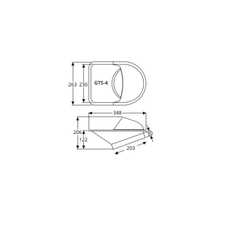 2-teiliges Drift-Ecope Ausgang Durchmesser 203mm - REN-GTS4.N - GTS-4BLK