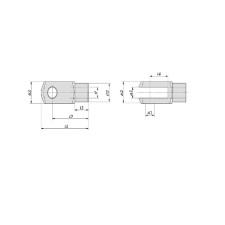 OBP M6 Clevis with void 'U' 5,32mm