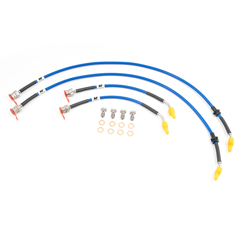 Flexibles de frein Forge pour Volkswagen Golf Mk8 R - FO-HTVW4128R.RT.12 - HT-VW-4-128R-TRANSPARENT RED-12