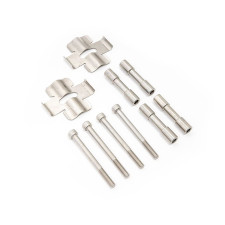 Forge pad retainers, slider pins and bolt kit for 6-pot brake caliper