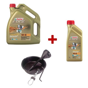 Pack vidange Castrol Edge 5W40 huile + bac