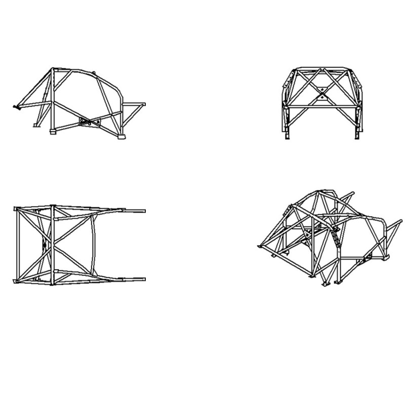 Sparco Multipoint Weld-In Rollcage Citroën C2 VTS 2004-2010 - GT2i - 00753040S - 00753040S - 8033280111007