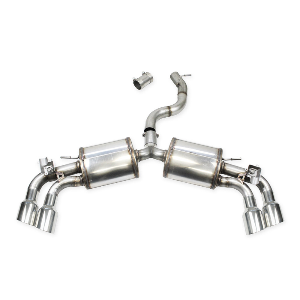 Terminal avec 2 silencieux double sortie 2x100mm Racing +valve Inoxcar pour Audi S3 (GY) 2,0TFSi après 2021 - IC-VALVS305RA - VALV.S3.05.RA - 3666618145396