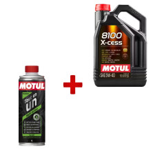 Pack contrôle technique Motul huile 8100 X-cess + décrassant moteur essence offert