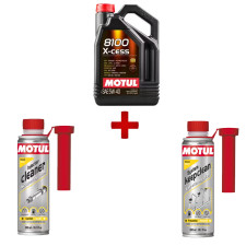 Wartungspaket Motul Öl 8100 X-cess + Einspritzdüsenreiniger + Wartung Dieseleinspritzung