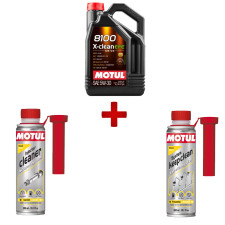 Maintenance pack Motul 8100 X-clean EFE oil + injector cleaner + diesel system keep clean