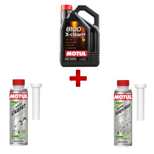 Maintenance pack Motul 8100 X-clean Plus + injector cleaner + gasoline system keep clean