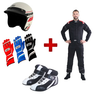 Pack trackdays Casque + Gants + Combinaison + Bottines