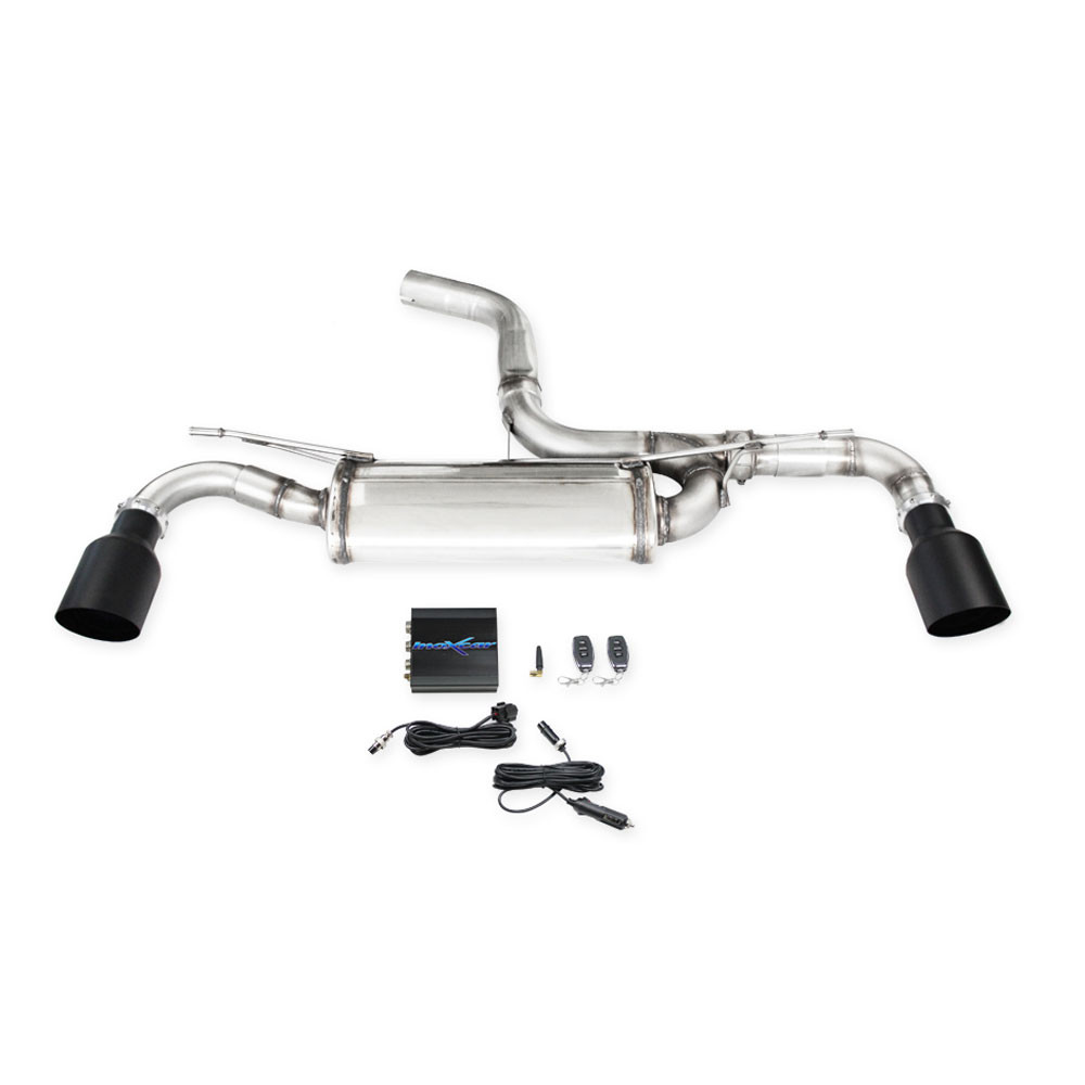 Inoxcar 100mm Ceramic Black rear muffler + valve Volkswagen Golf 8 Gti 2,0 2020 on - IC-VALVGOLF810CBK - VALV.GOLF8.10CBLACK - 3666618149462