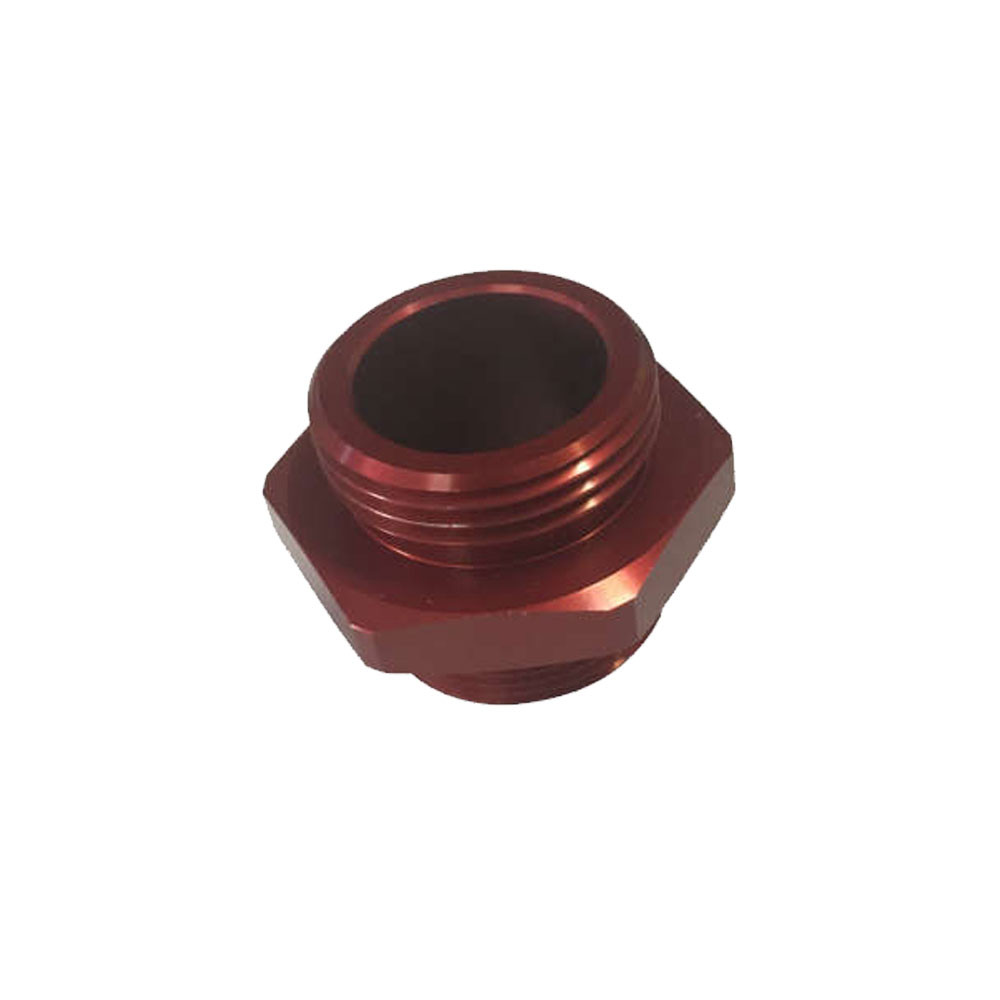 Adapter Handpumpe BSP 1x11 männlich - UN 1-1/4x16 männlich Aluminium rot - M-PF-ADAPT-MM-R - 3666618146218