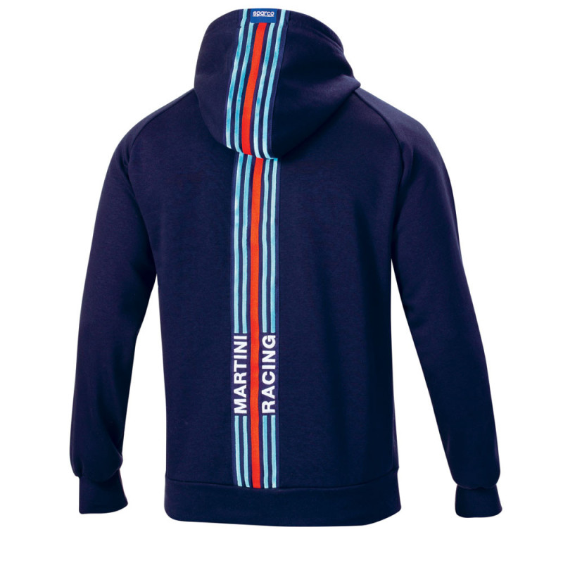 Sparco Martini Racing Kapuzen-Sweatshirt Streifen auf dem Rücken - 01340MR.BL.XL - 01340MRBI4XL - 8033280426743