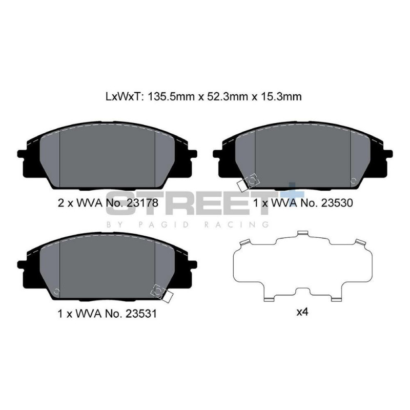 Plaquettes de frein Pagid T8166 Street+ ph2 - PA-8166.ST - T8166SP2001 - 4056029070520