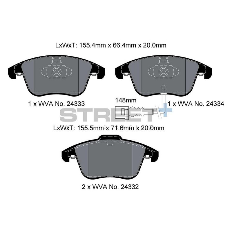 Street+ Pagid brake pads T8219 - PA-8219.ST - T8219SP2001 - 4056029071602