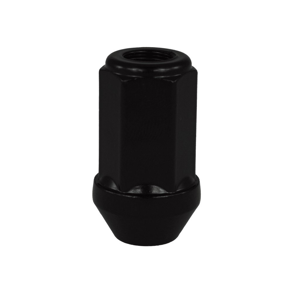 EVO Corse nut black zinc-plated steel 12x150 key 19 cone 60° L41mm open - EVO-CM0751000040 - CM0751000040 - 3666618154558