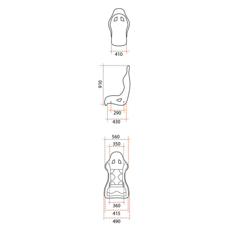 Sedile GT2i FIA Race-02M Skai -V2- Fibra - GT-BF013M-V2.31