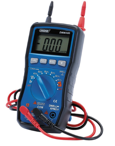 Multimetro digitale Draper Tools (scala automatica e manuale) per automobili - DRA-41821 - D41821 - 5010559418213