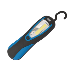 Lampe de travail COB LED Draper Tools dos magnétique et crochet de suspension 3W 200 Lumens bleu 3 piles AA fournies