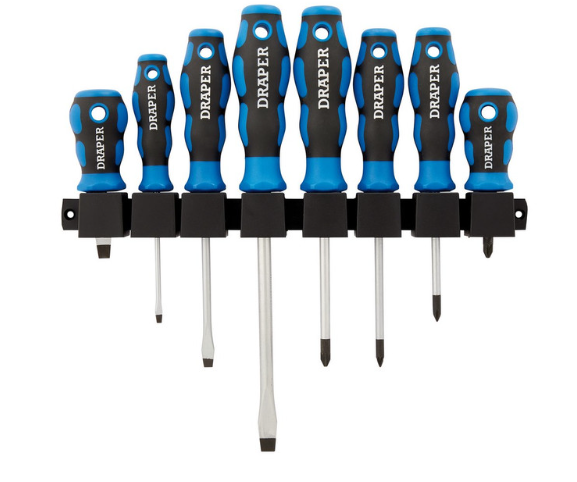 Schraubendrehersatz mit Softgrip Draper Tools (8-teilig) - DRA-48933 - D48933 - 5010559489336
